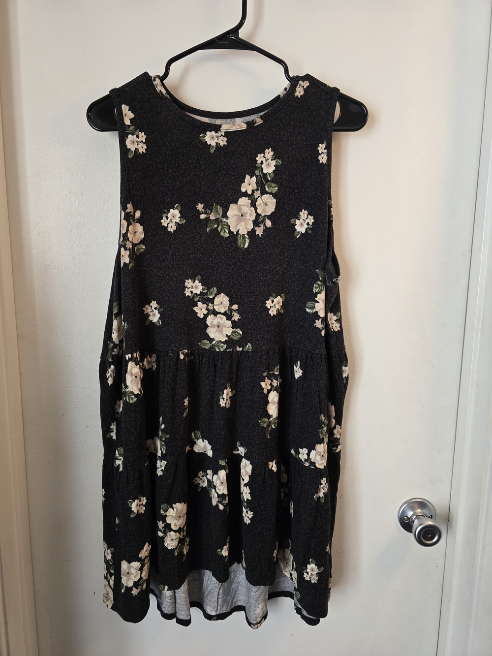 Torrid Black Floral Sleeveless Babydoll Tunic